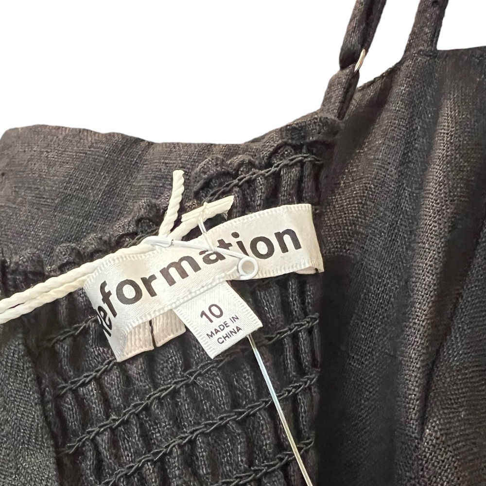 Reformation Zander Linen Midi Dress Sz  10 - Picture 8 of 14